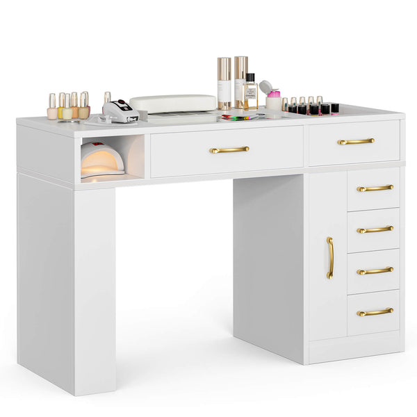 Paddie Nail Desk, built-in dust collector, multi-drawers