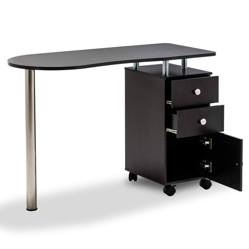 Paddie Manicure Table with Drawers, lockable wheels