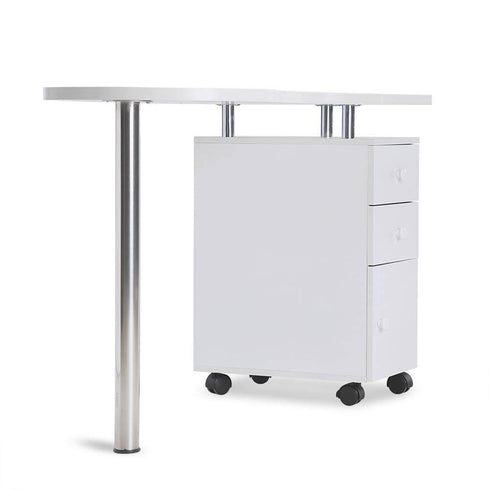 Paddie Manicure Table with Drawers, lockable wheels