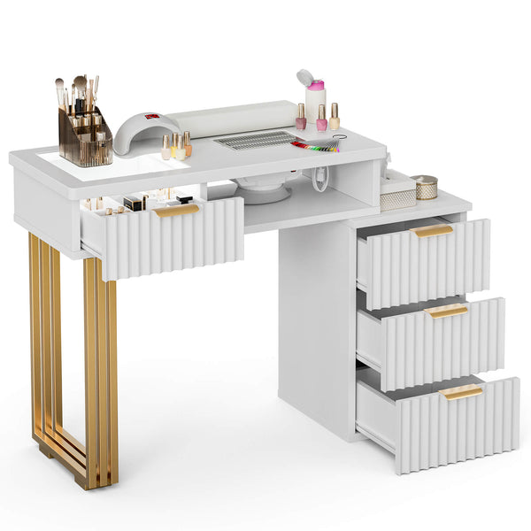 Paddie Nail Table with Built-in Dust Collector, visible light