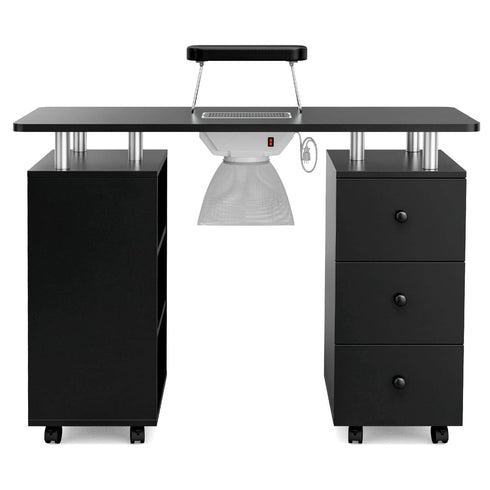 Paddie Manicure Table with Storage, dust collector