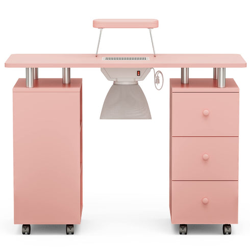 Paddie Manicure Table with Storage, dust collector