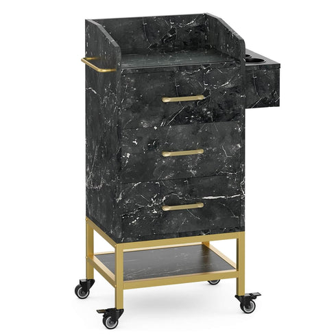 Paddie Metal Salon Cart, glass top