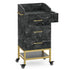 Paddie Metal Salon Cart, glass top